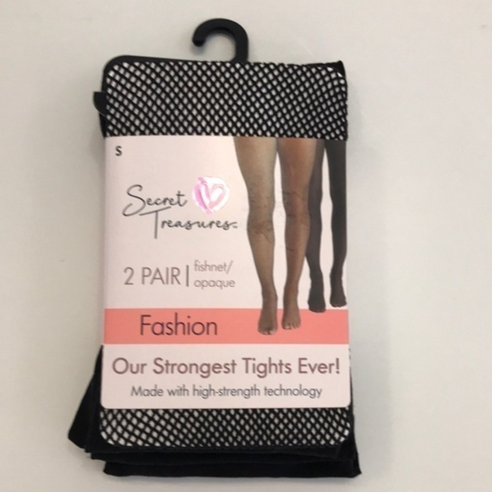 Sweet Treasures new bundle of 2 black tights, fishnet and opaque , sz S